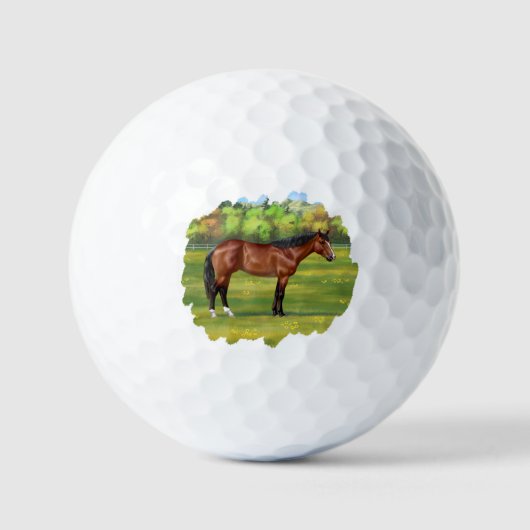 Brown Bay Quarter Horse Golfball (Vorderseite)