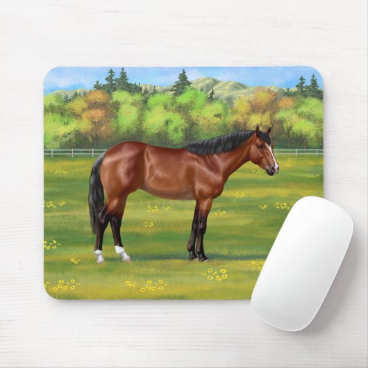 Brown Bay Quarter Horse Mousepad (Mit Mouse)