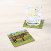 Brown Bay Quarter Horse Rechteckiger Pappuntersetzer (Vor Ort)
