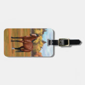 Brown Bay Quarter Horse Stallion Gepäckanhänger (Vorderseite horizontal)