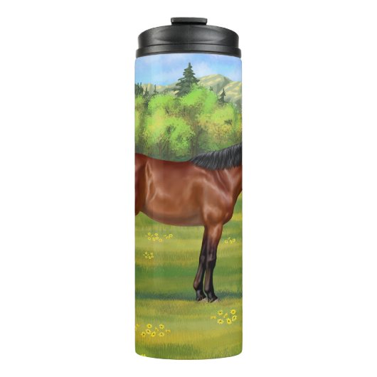Brown Bay Quarter Horse Thermosbecher (Vorderseite)