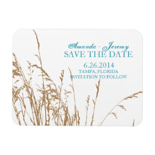 Brown Beach Sea Gras Save the Date Magnet