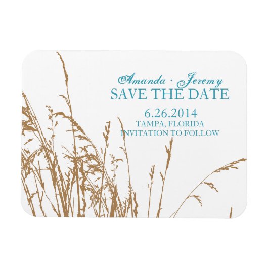 Brown Beach Sea Gras Save the Date Magnet (Horizontal)