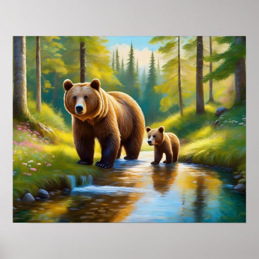 Brown Bear and Baby 1 Poster (Vorne)