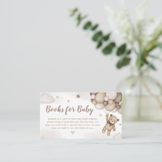 Brown Bear Balloon Baby Showbücher für Baby Begleitkarte (Stehend Vorderseite)