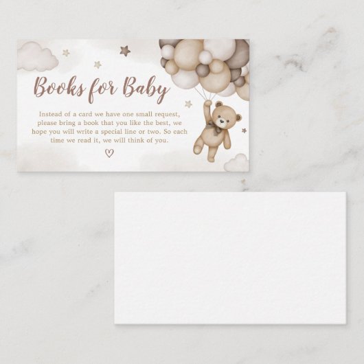 Brown Bear Balloon Baby Showbücher für Baby Begleitkarte (Vorne/Hinten)