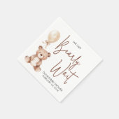 Brown Bear Balloon Baby Shower Serviette (Ecke)