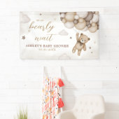 Brown Bear Balloon Babydusche Banner (Insitu)