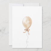 Brown Bear Balloon Babydusche Einladung (Rückseite)