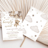 Brown Bear Balloon Babydusche Einladung