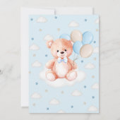 Brown Bear Balloon Babydusche Einladung (Rückseite)