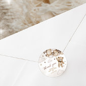 Brown Bear Balloon Babydusche Runder Aufkleber