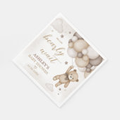 Brown Bear Balloon Babydusche Serviette (Ecke)