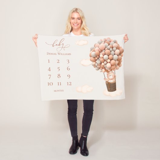 Brown Bear Balloons Baby Blanke Fleece Blanket (Beispiel)