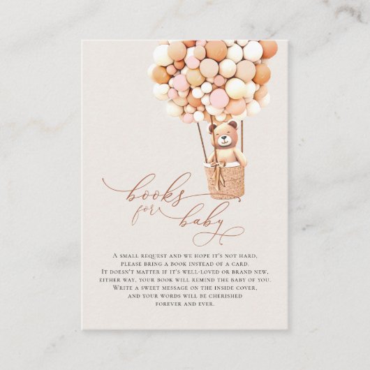 Brown Bear Balloons Baby Books Enclosure Card Begleitkarte (Vorderseite)