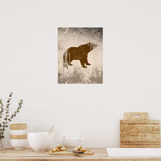 BROWN BEAR bekümmert Poster (Küche)