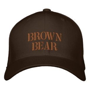 BROWN BEAR BESTICKTE BASEBALLKAPPE
