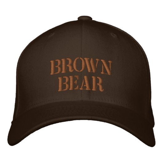 BROWN BEAR BESTICKTE BASEBALLKAPPE (Vorderseite)