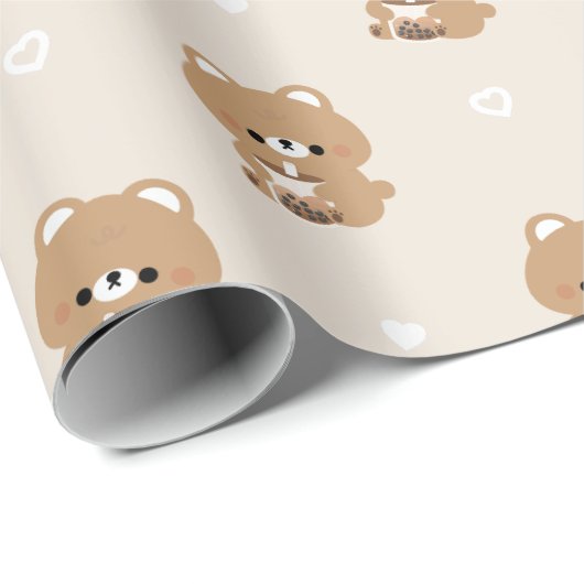Brown Bear Boba Geschenkpapier (Rolleneckpunkt)