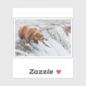 Brown Bear Catches Red Salmon Aufkleber (Blatt)