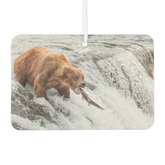 Brown Bear Catches Red Salmon Autolufterfrischer (Vorderseite)