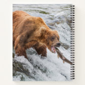 Brown Bear Catches Red Salmon Notizblock (Rückseite)