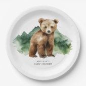 Brown Bear Cub Babydusche Pappteller (Vorderseite)