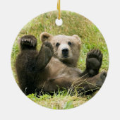 Brown Bear Cub Weihnachtsdekoration Keramik Ornament (Hinten)