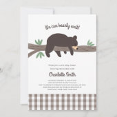 Brown Bear Cube Babydusche Einladung (Vorderseite)