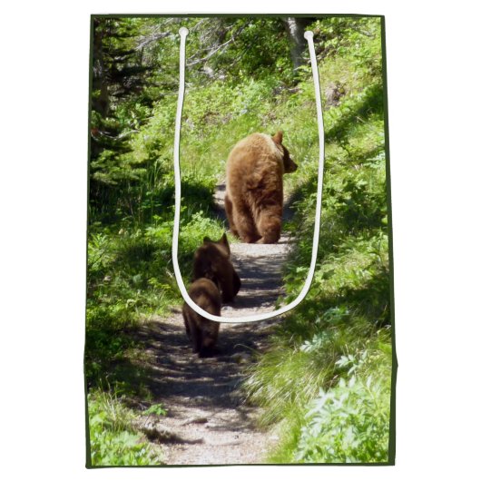 Brown Bear Family Mittlere Geschenktüte (Rückseite)
