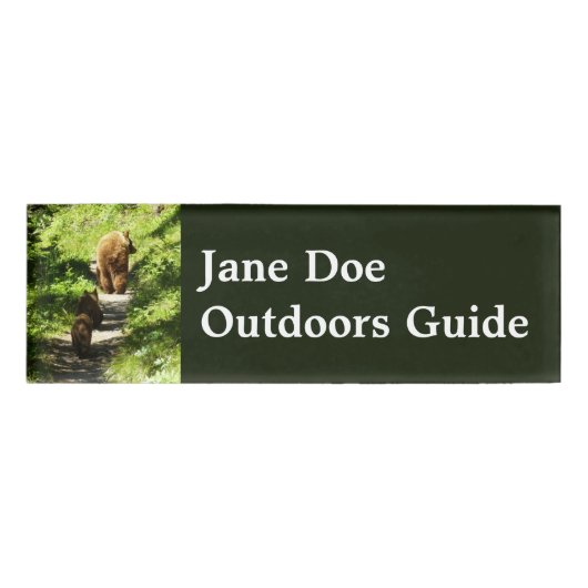 Brown Bear Family Namenschild (Vorderseite)