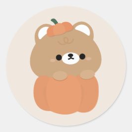 Brown Bear Halloween Runder Aufkleber