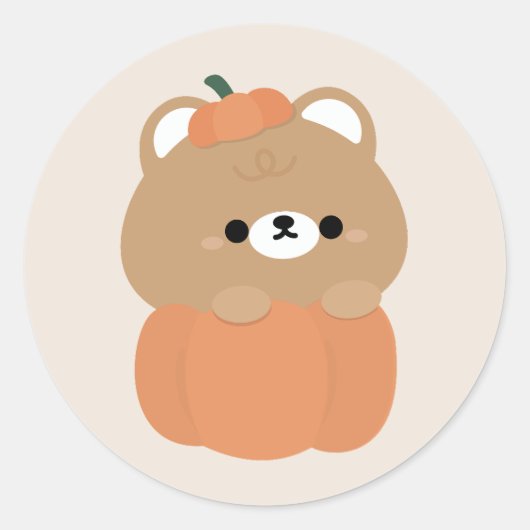 Brown Bear Halloween Runder Aufkleber (Vorderseite)