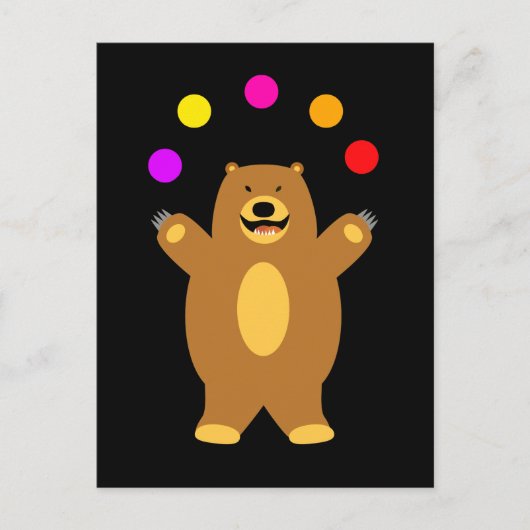 Brown Bear Juggling Postkarte (Vorderseite)
