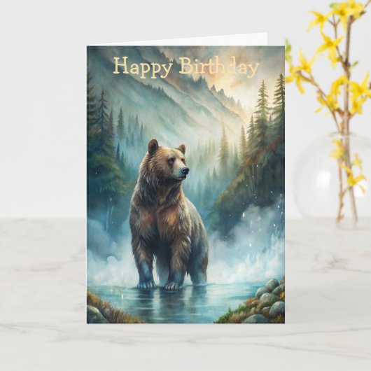 Brown Bear Karte (Gelbe Blume)