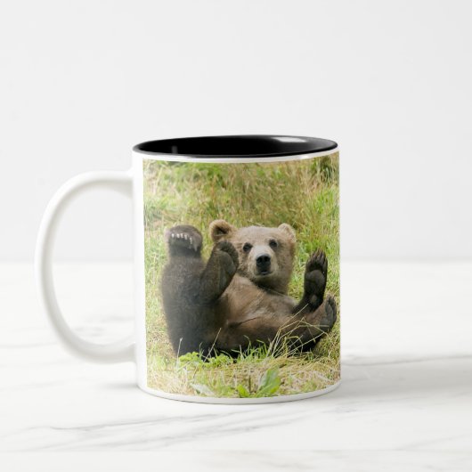 Brown_Bear_Kodiak_Bears Liebende Zweifarbige Tasse (Links)