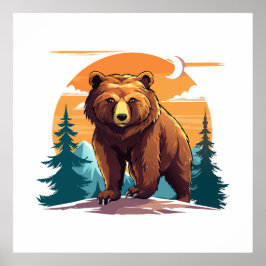 Brown bear poster