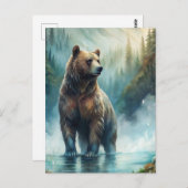 Brown Bear Postkarte (Vorne/Hinten)