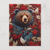 Brown Bear Red Berries William Morris Inspiriert