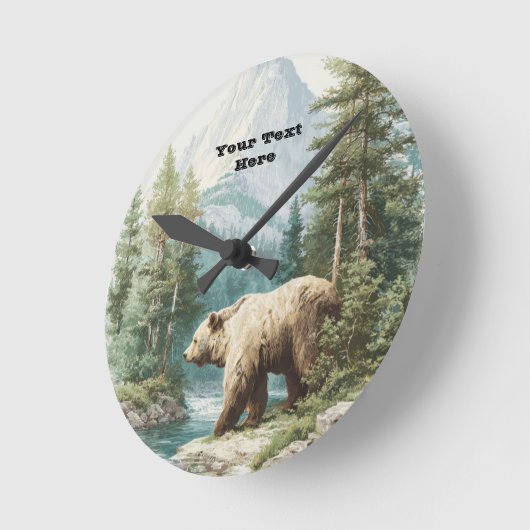 Brown Bear Runde Wanduhr (Winkel)