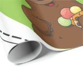 Brown Bear With Ice Cream Geschenkpapier (Rolleneckpunkt)