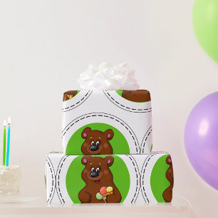 Brown Bear With Ice Cream Geschenkpapier