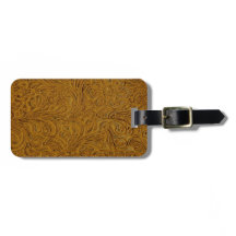 Brown bearbeitete ledernen Blick-Gepäckanhänger