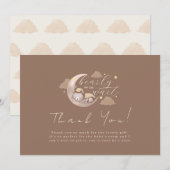 Brown Bearly Wait Cub Bear Moon Star Baby Dusche Dankeskarte (Vorne/Hinten)