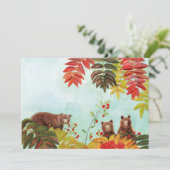Brown Bears Eating Red Rowan Berries Einladung (Stehend Vorderseite)