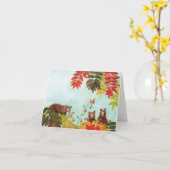 Brown Bears Eating Red Rowan Berries Karte (Gelbe Blume)