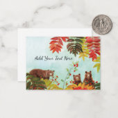 Brown Bears Eating Red Rowan Berries Mitteilungskarte (Vorderseite/Rückseite Beispiel)