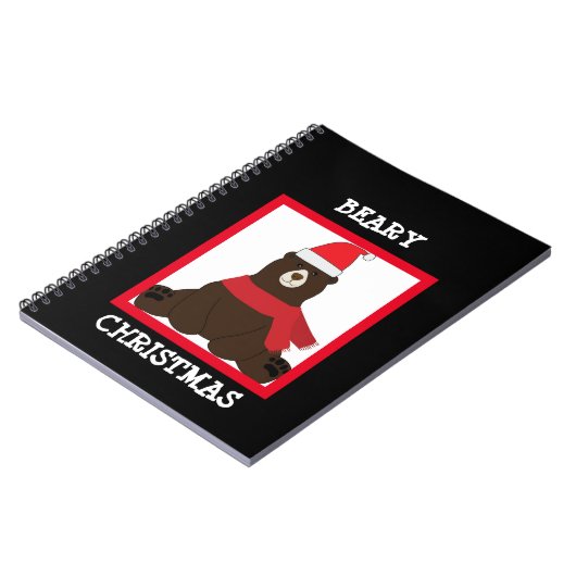 Brown Beary Christmas Foto Notebook Notizblock (Linke Seite)