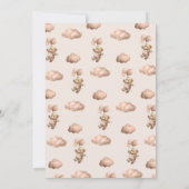 Brown Beary First Birthday Boy Einladung (Rückseite)