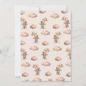 Brown Beary First Birthday Girl Einladung (Rückseite)